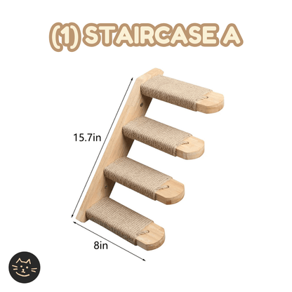 Customizable Cat Wall Wooden Shelves - Kitty Twin