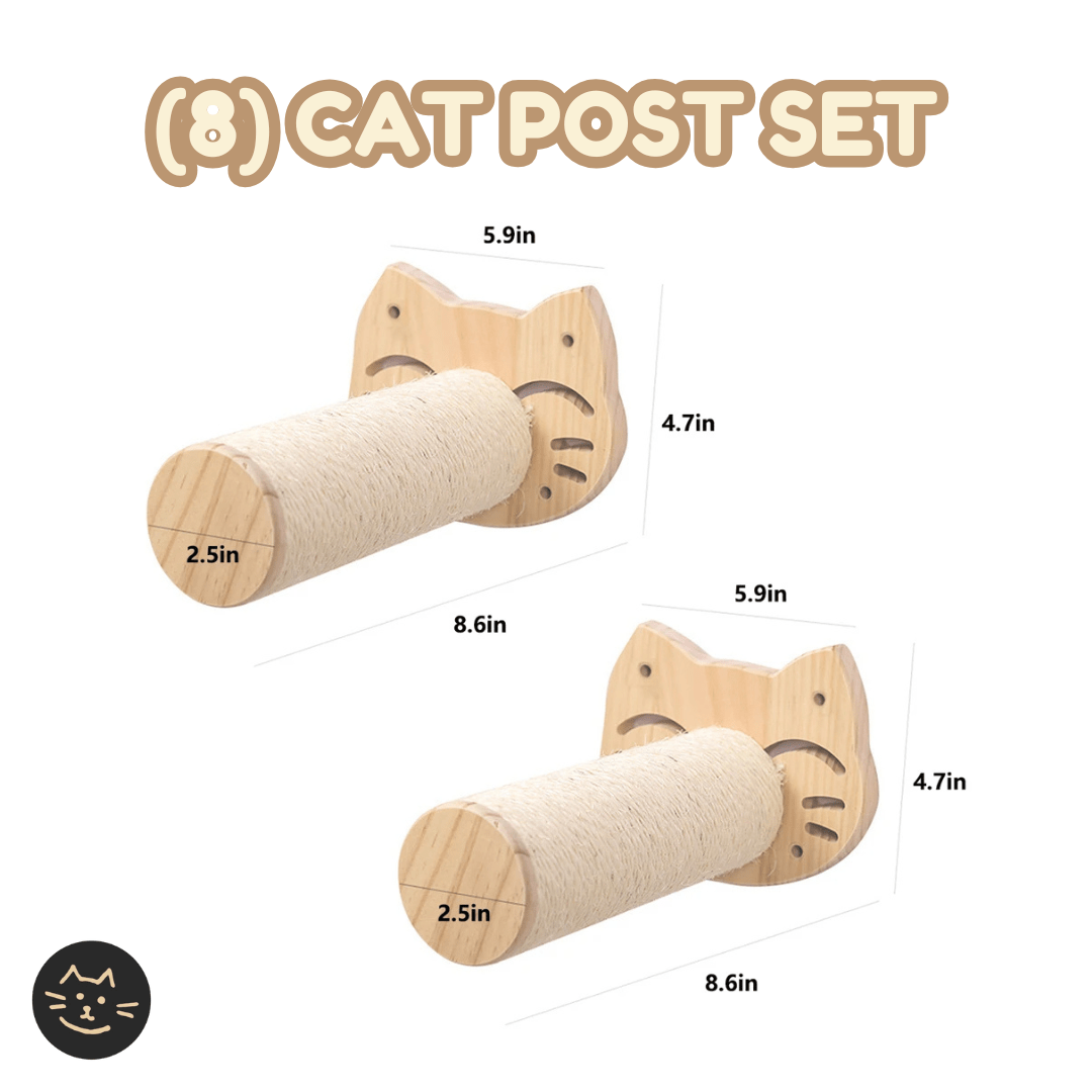 Customizable Cat Wall Wooden Shelves - Kitty Twin